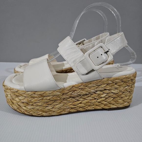NEW Marc Fisher LTD Patryce Sandal Womens 9 Ivory Leather Espadrille Platform - Picture 13 of 13